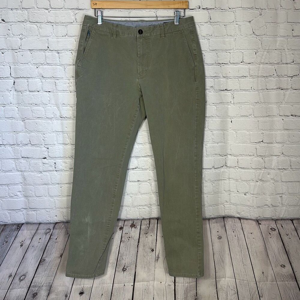 Bonobos Mens Khaki Slim Straight Leg Stretch Chino‎ Pants  W34 x L34 Zip Pocket